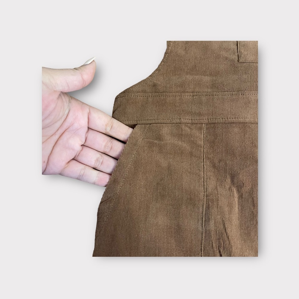 Angel Dear Brown Corduroy Pocket Romper - Picture 3 of 5